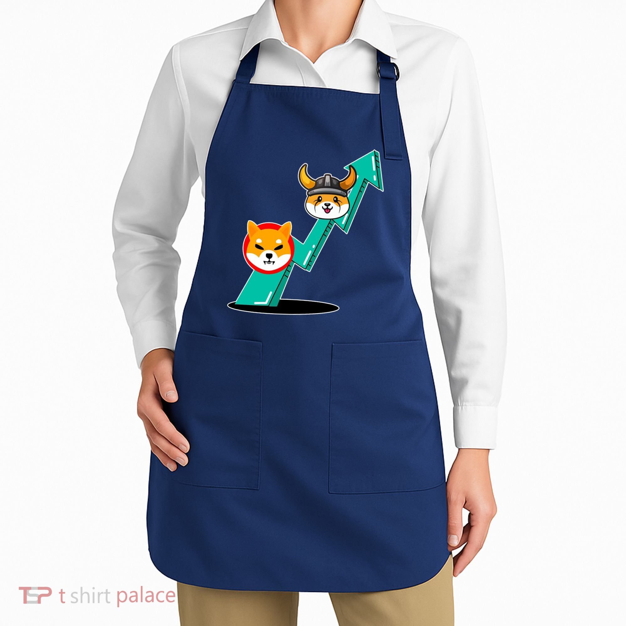 Shiba To The Moon Chart Apron