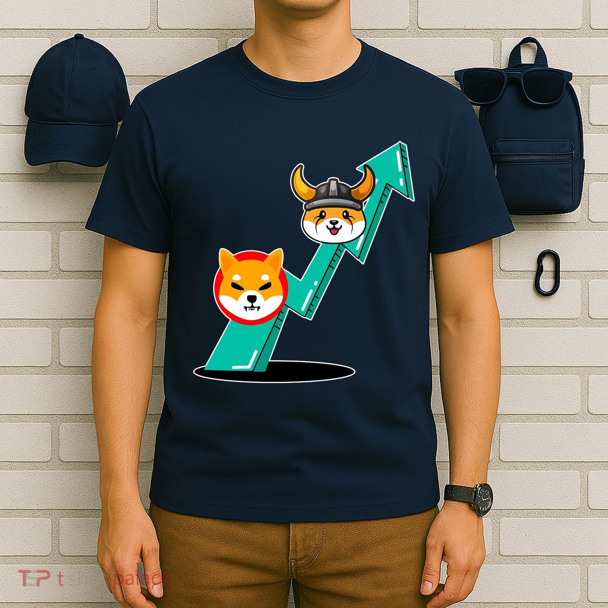 Shiba To The Moon Chart T-Shirt