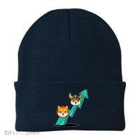 Shiba To The Moon Chart Beanie thumb 0