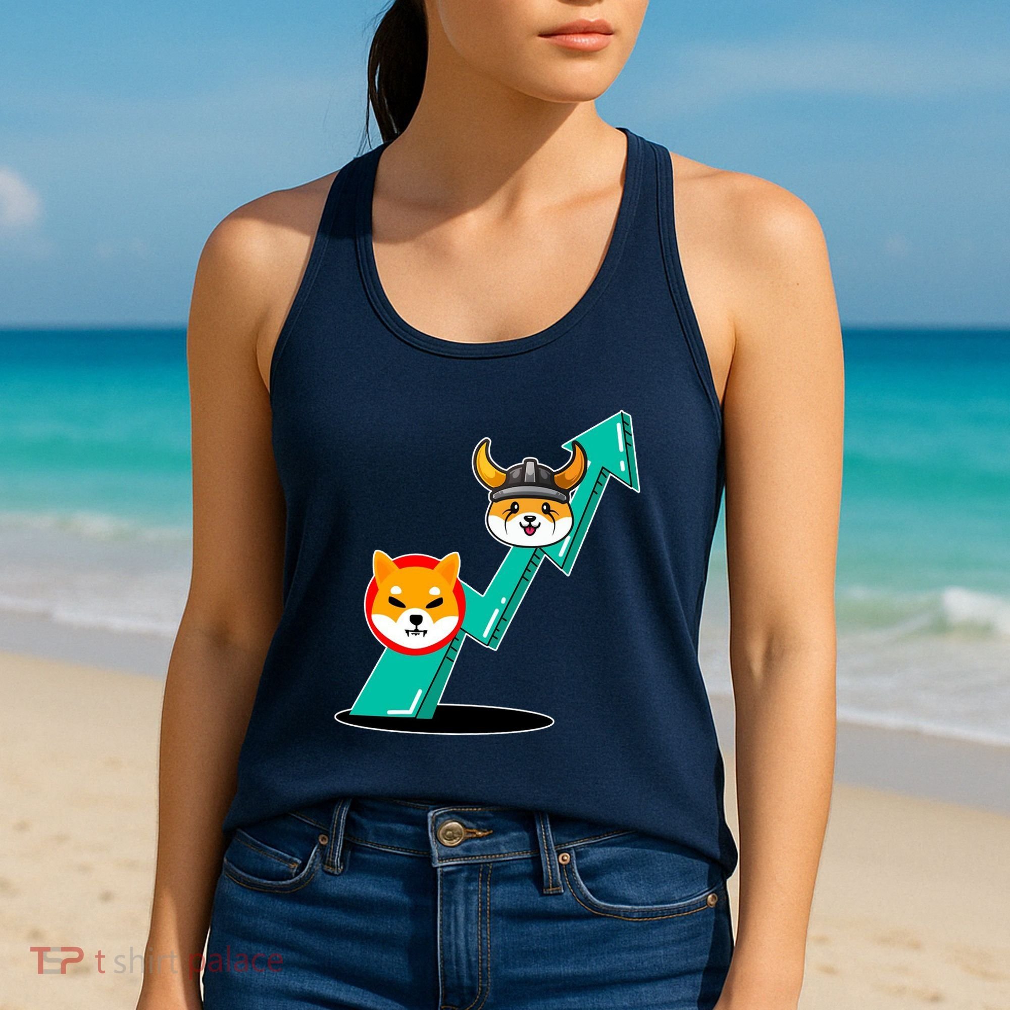 Shiba To The Moon Chart Women's Tank Top