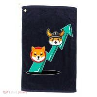 Shiba To The Moon Chart Golf Towel thumb 0