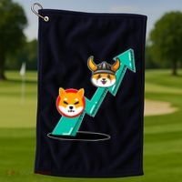 Shiba To The Moon Chart Golf Towel thumb 1