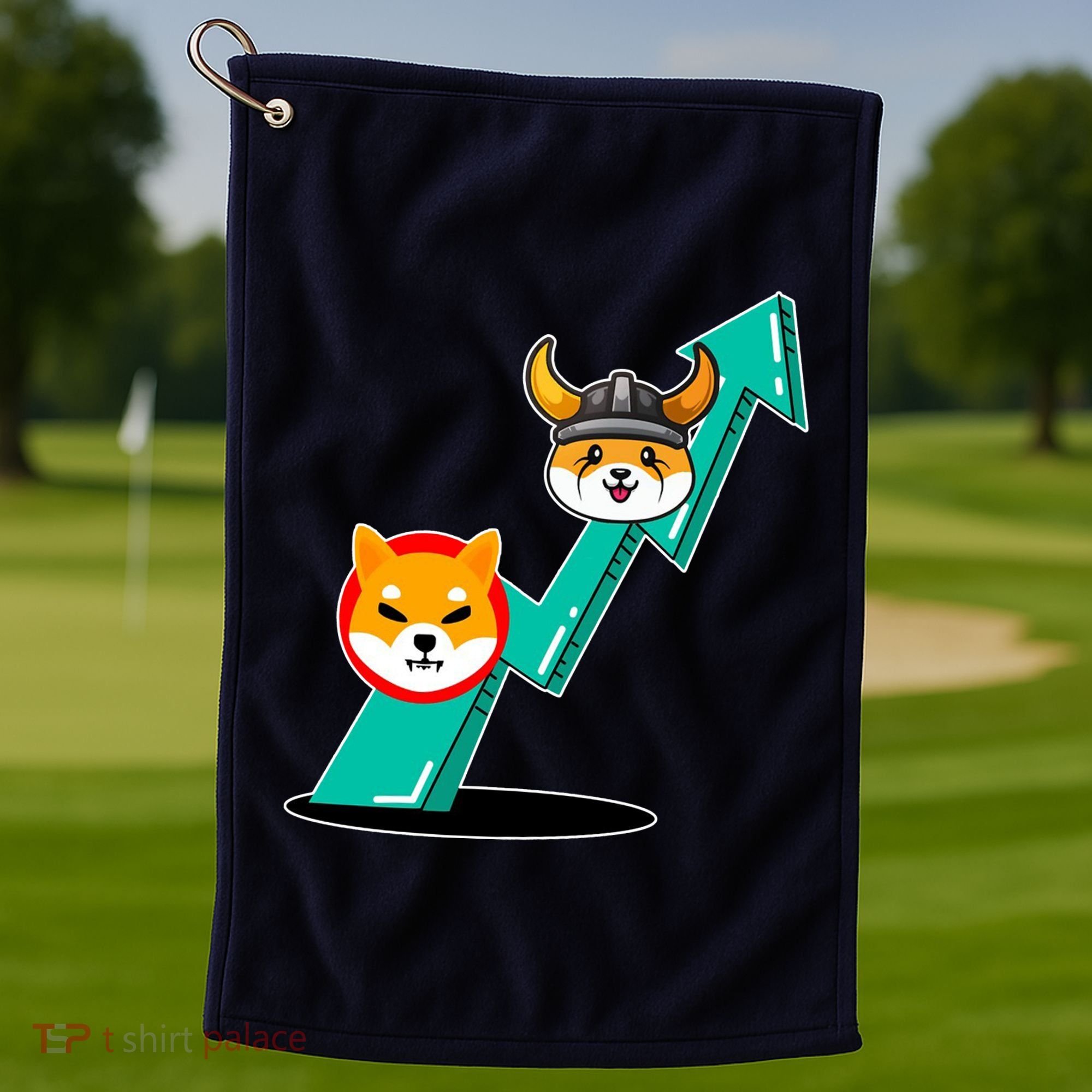 Shiba To The Moon Chart Golf Towel