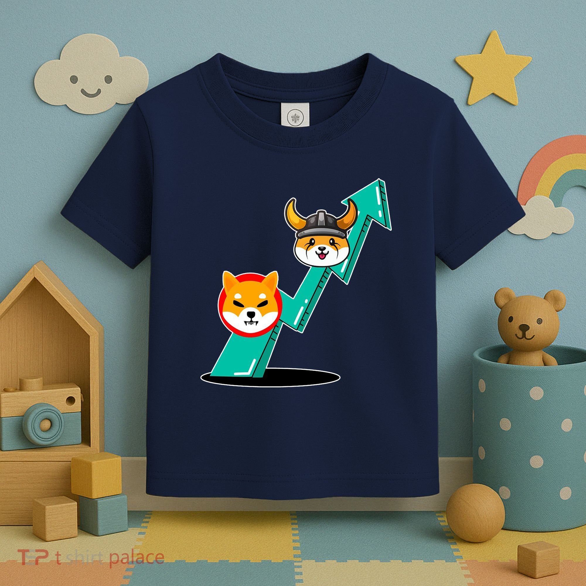 Shiba To The Moon Chart Toddler T-Shirt