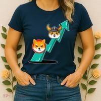 Shiba To The Moon Chart Women's T-Shirt thumb 2
