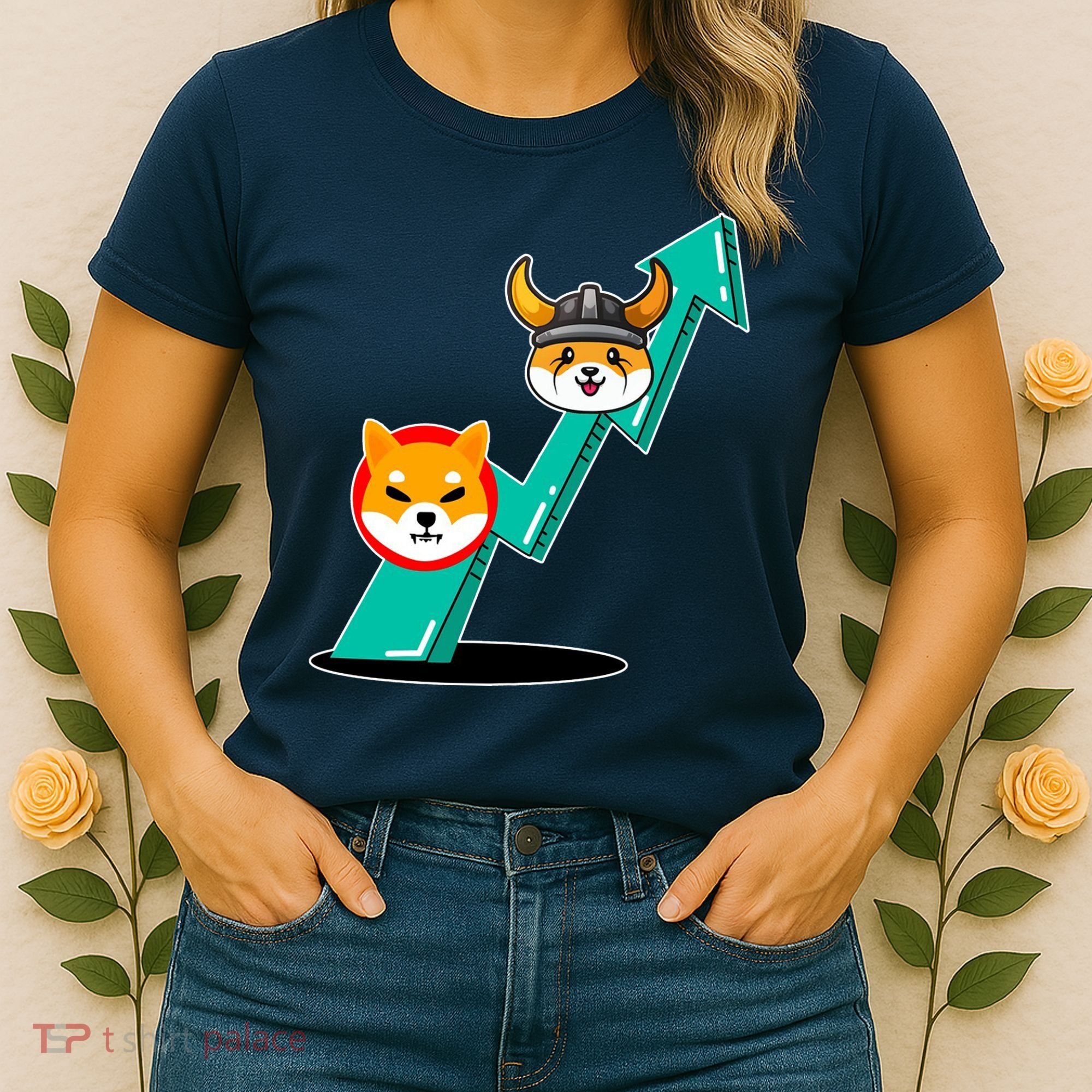Shiba To The Moon Chart Women's T-Shirt