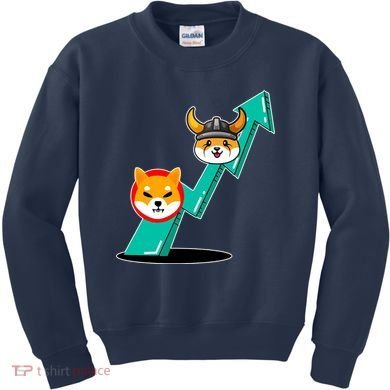 Shiba To The Moon Chart Kids Sweatshirt