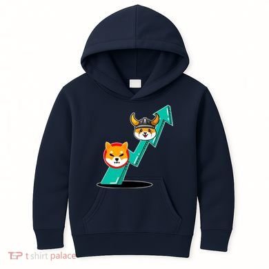 Shiba To The Moon Chart Kids Hoodie