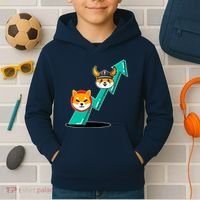 Shiba To The Moon Chart Kids Hoodie thumb 2