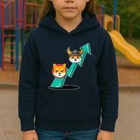 Shiba To The Moon Chart Kids Hoodie thumb 3