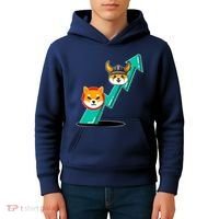 Shiba To The Moon Chart Kids Hoodie thumb 4