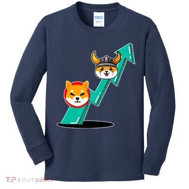 Shiba To The Moon Chart Kids Long Sleeve Shirt