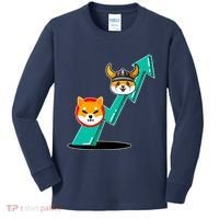 Shiba To The Moon Chart Kids Long Sleeve Shirt thumb 0