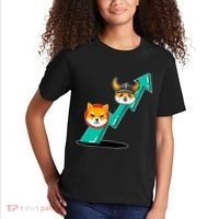 Shiba To The Moon Chart Kids T-Shirt thumb 2