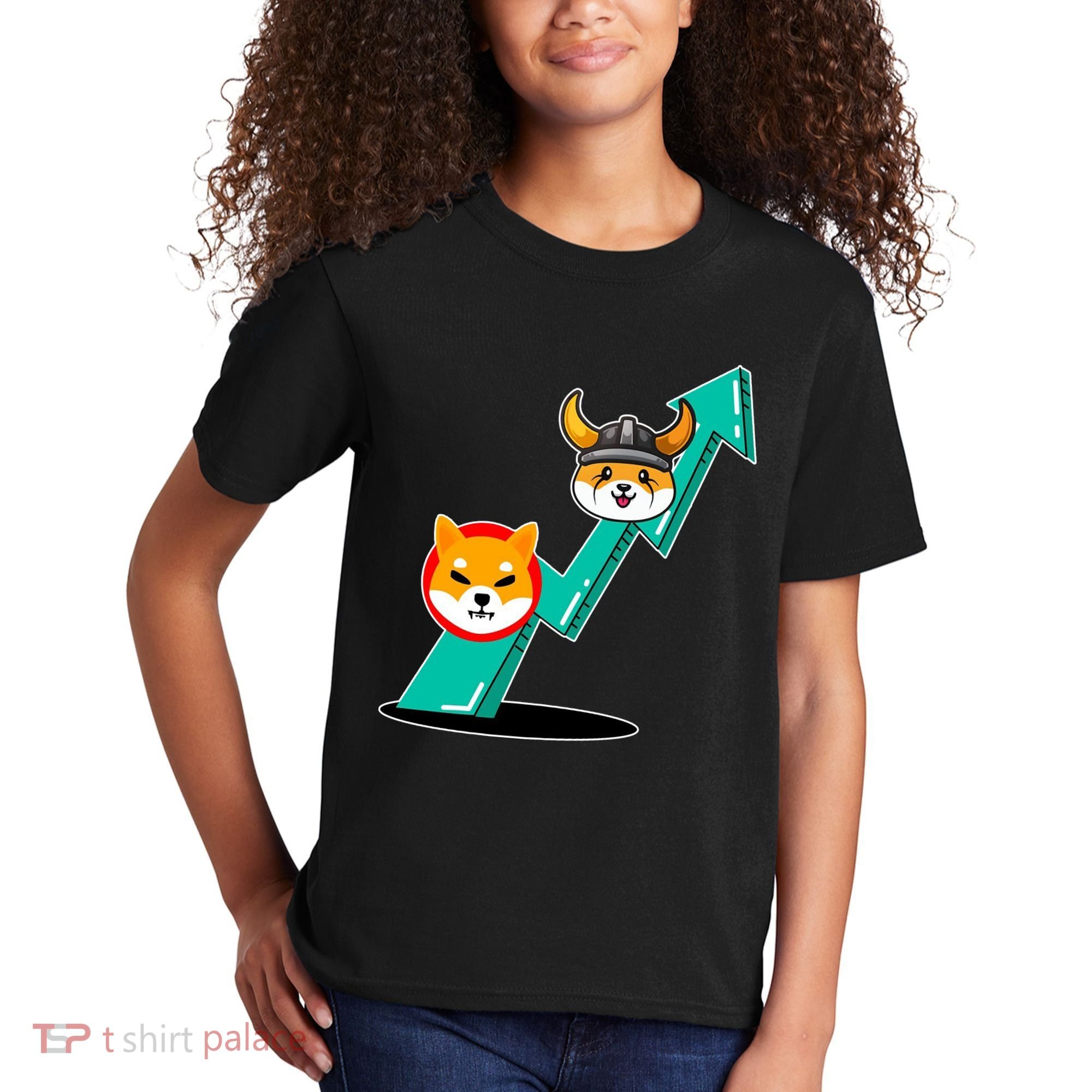 Shiba To The Moon Chart Kids T-Shirt