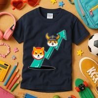 Shiba To The Moon Chart Kids T-Shirt thumb 3