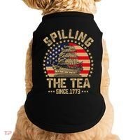 Spilling The Tea Since 1773 Patriotic History Teacher Doggie Tank thumb 0