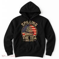 Spilling The Tea Since 1773 Patriotic History Teacher Hoodie thumb 0