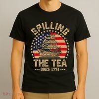 Spilling The Tea Since 1773 Patriotic History Teacher T-Shirt thumb 3