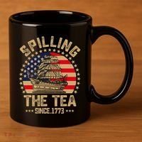 Spilling The Tea Since 1773 Patriotic History Teacher 11oz C Handle Ceramic Mug thumb 3