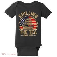 Spilling The Tea Since 1773 Patriotic History Teacher Baby Bodysuit thumb 0