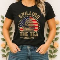 Spilling The Tea Since 1773 Patriotic History Teacher Women's T-Shirt thumb 2