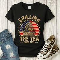 Spilling The Tea Since 1773 Patriotic History Teacher Women's T-Shirt thumb 3
