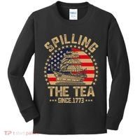Spilling The Tea Since 1773 Patriotic History Teacher Kids Long Sleeve Shirt thumb 0
