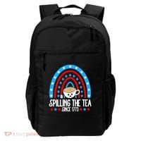 Spilling The Tea Since 1773 4th Of July Rainbow For Teacher Gift Backpack thumb 0