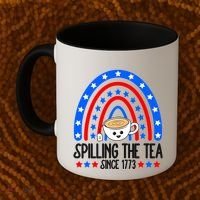 Spilling The Tea Since 1773 4th Of July Rainbow For Teacher Gift Coffee Mug thumb 2