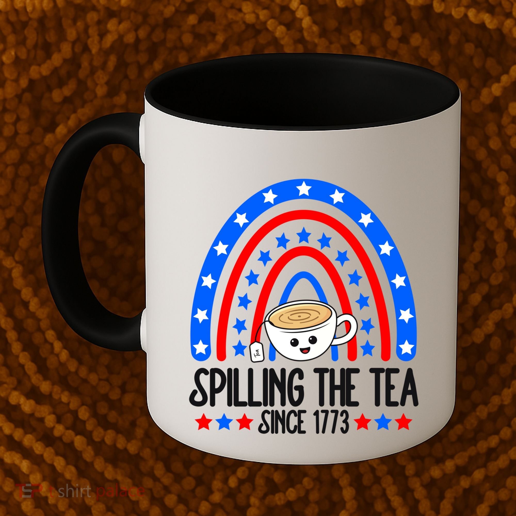 Spilling The Tea Since 1773 4th Of July Rainbow For Teacher Gift Coffee Mug
