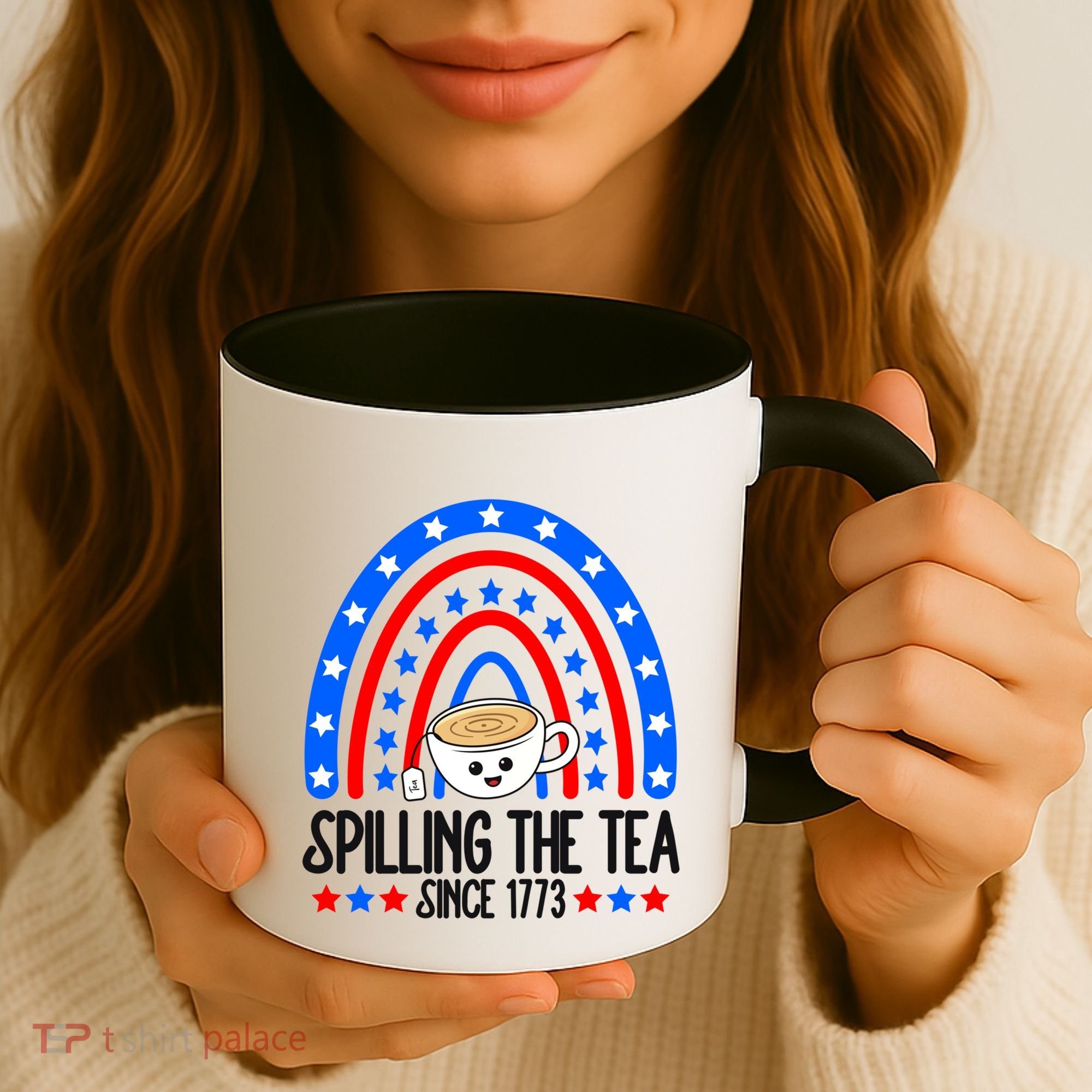 Spilling The Tea Since 1773 4th Of July Rainbow For Teacher Gift Coffee Mug