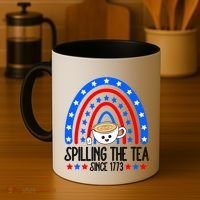 Spilling The Tea Since 1773 4th Of July Rainbow For Teacher Gift Coffee Mug thumb 4