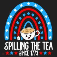 Spilling The Tea Since 1773 4th Of July Rainbow For Teacher Gift Hat thumb 2