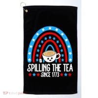 Spilling The Tea Since 1773 4th Of July Rainbow For Teacher Gift Golf Towel thumb 0