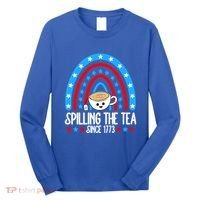 Spilling The Tea Since 1773 4th Of July Rainbow For Teacher Gift Long Sleeve Shirt thumb 0