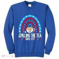 Spilling The Tea Since 1773 4th Of July Rainbow For Teacher Gift Sweatshirt thumb 0