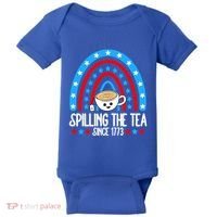 Spilling The Tea Since 1773 4th Of July Rainbow For Teacher Gift Baby Bodysuit thumb 0