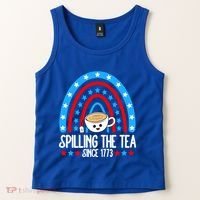 Spilling The Tea Since 1773 4th Of July Rainbow For Teacher Gift Tank Top thumb 2