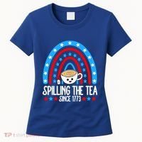 Spilling The Tea Since 1773 4th Of July Rainbow For Teacher Gift Women's T-Shirt thumb 0