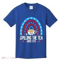 Spilling The Tea Since 1773 4th Of July Rainbow For Teacher Gift Kids T-Shirt thumb 0