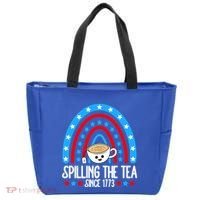 Spilling The Tea Since 1773 4th Of July Rainbow For Teacher Gift Tote Bag thumb 0