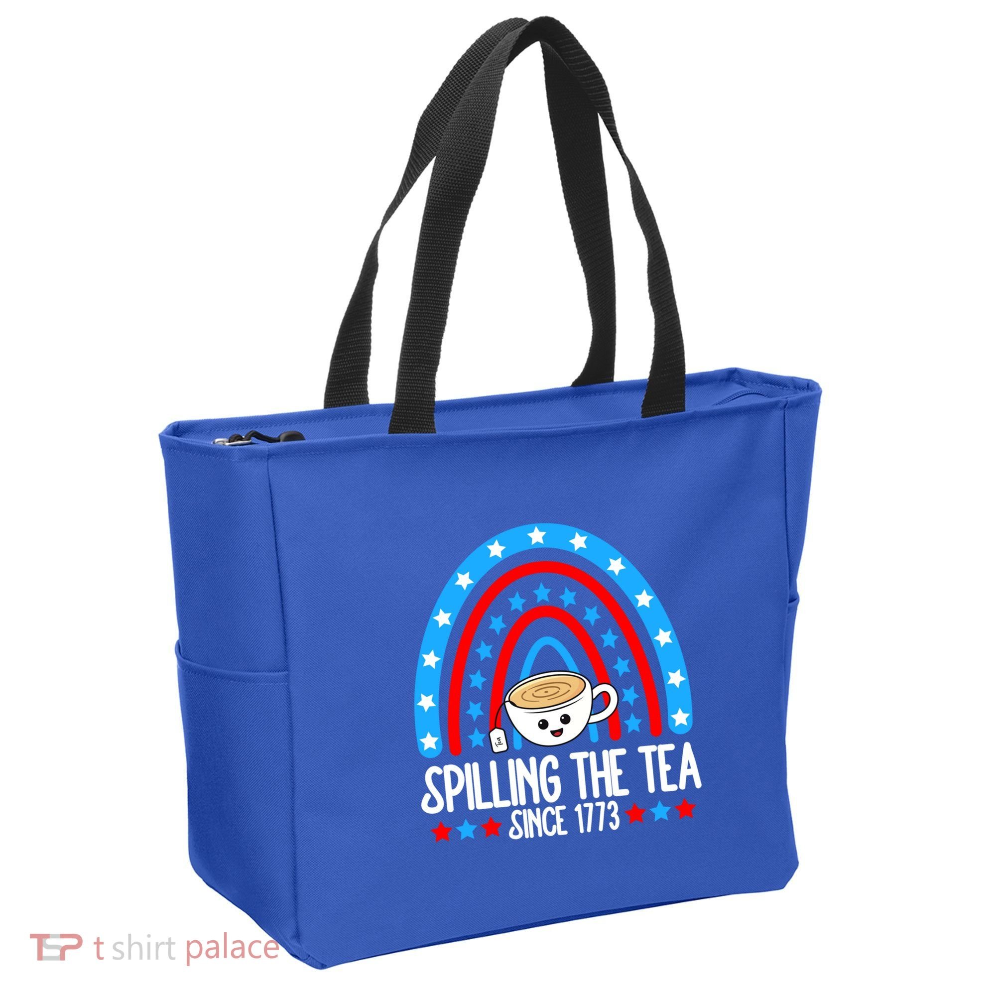 Spilling The Tea Since 1773 4th Of July Rainbow For Teacher Gift Tote Bag