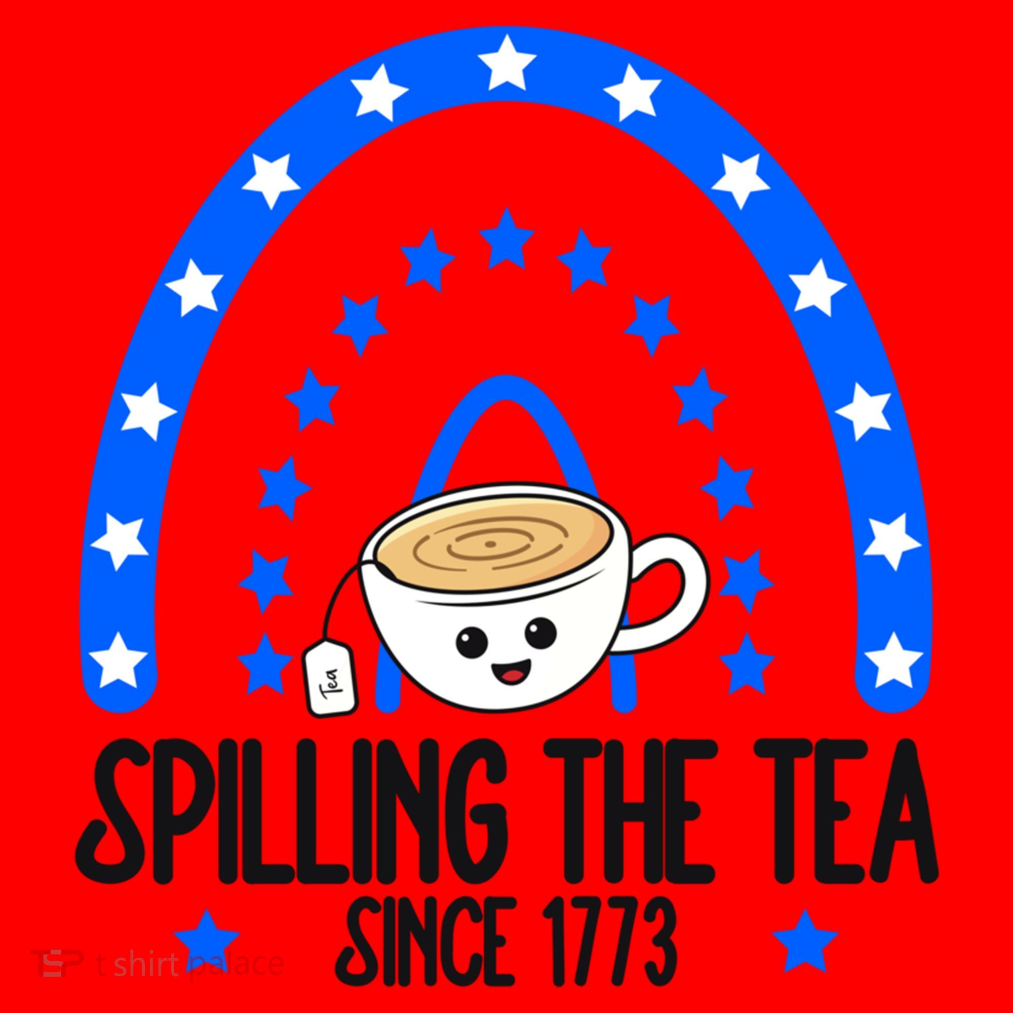Spilling The Tea Since 1773 4th Of July Rainbow For Teacher Gift Santa Hat
