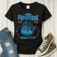 Spilling The Tea Since 1773 American History Women's T-Shirt thumb 3