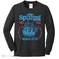 Spilling The Tea Since 1773 American History Kids Long Sleeve Shirt thumb 0