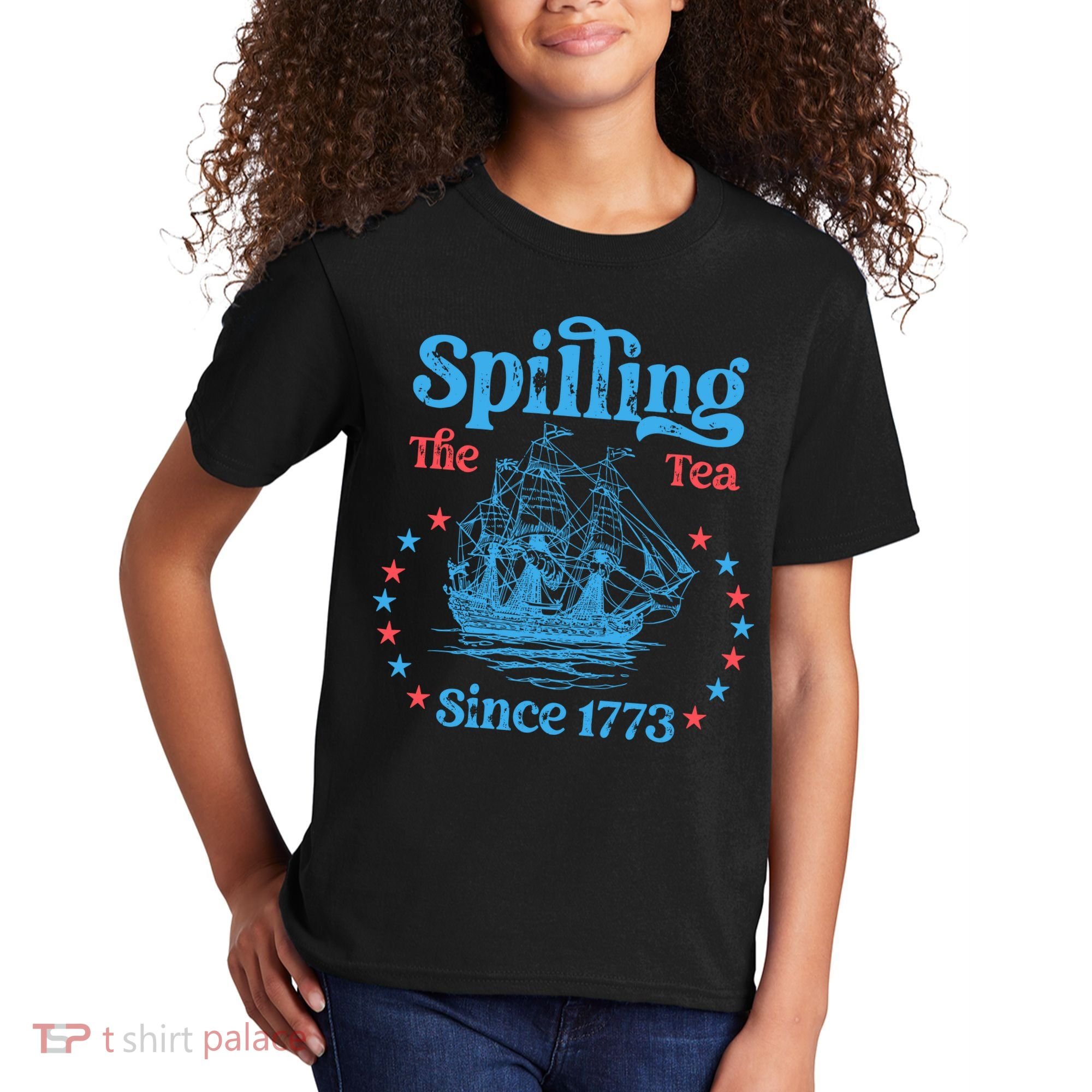 Spilling The Tea Since 1773 American History Kids T-Shirt