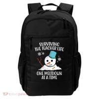 Surviving The Teacher Life One Meltdown At A Time Snowman Backpack thumb 0