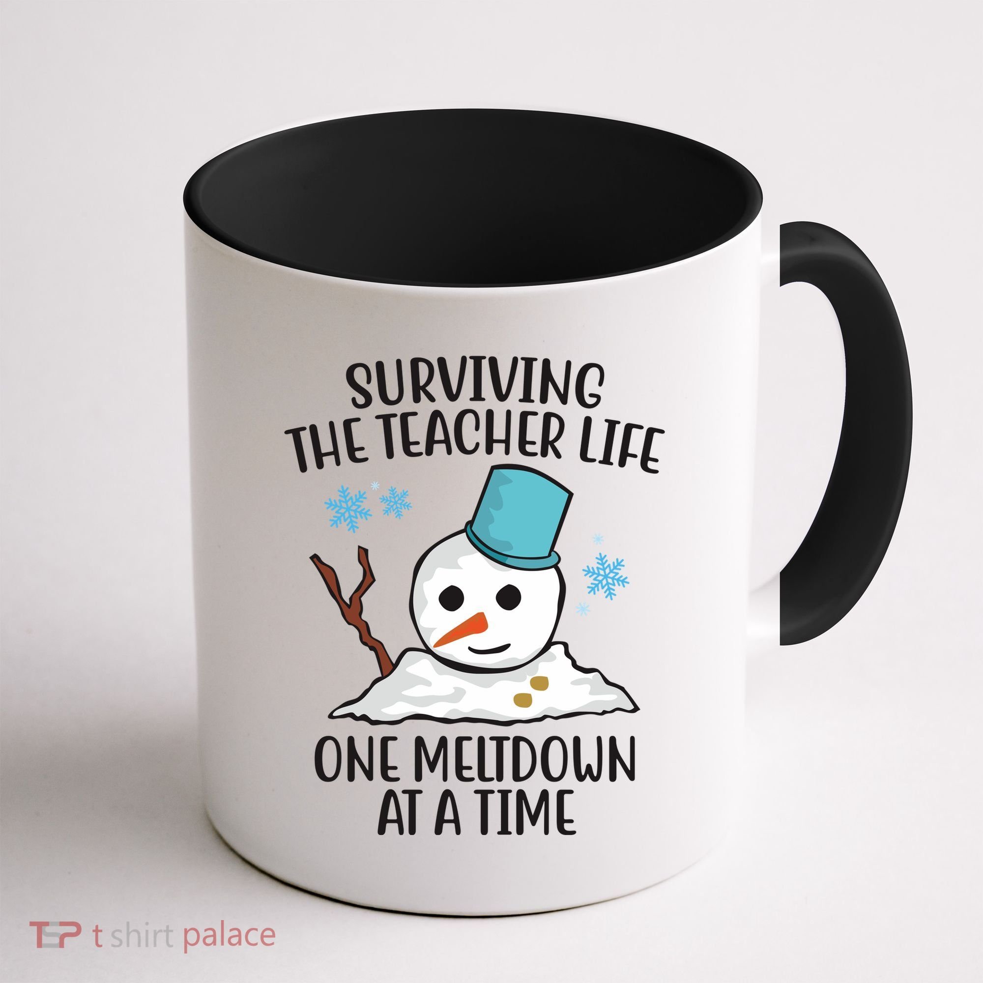 Surviving The Teacher Life One Meltdown At A Time Snowman Coffee Mug