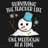Surviving The Teacher Life One Meltdown At A Time Snowman Women's Hoodie thumb 2